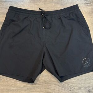 Volcom Black Athletic Boardshorts with Logo